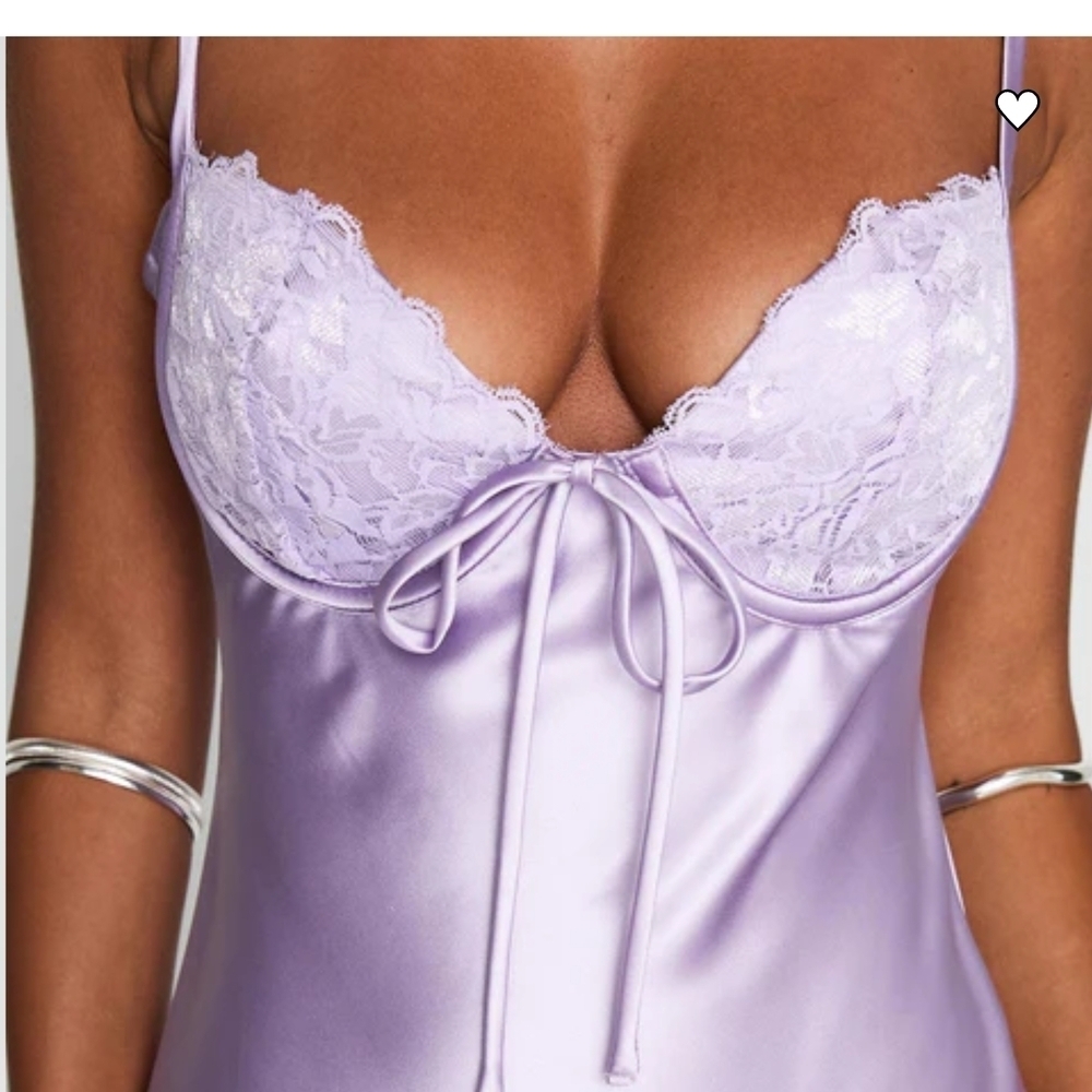Princess Polly Fayden Bias Cut Lilac Maxi Dress Silky Size 6 - Picture 4 of 14